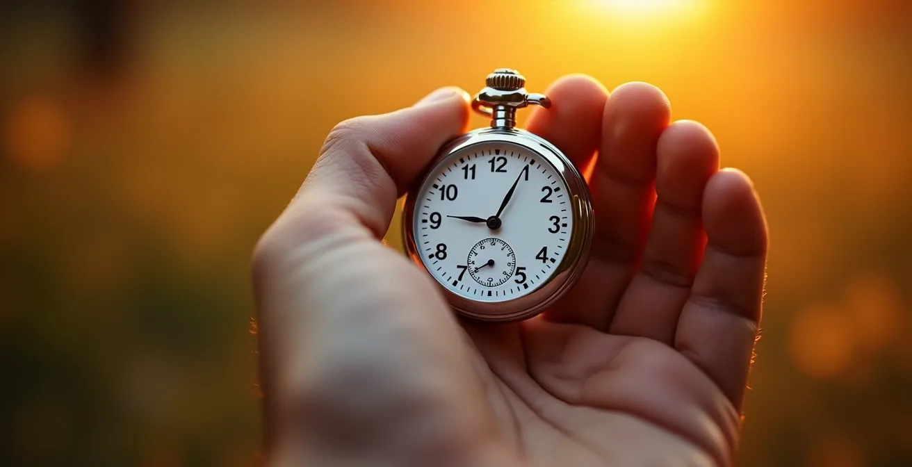 Graphique temporel montrant l'évolution des symptômes de carence en magnésium sur 24 heures